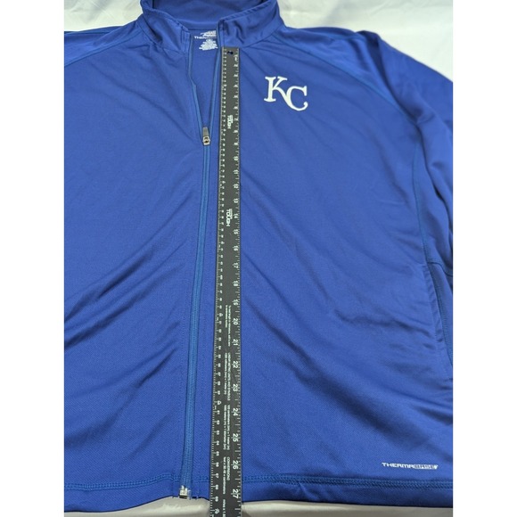 Kansas City Royals Majestic Long Sleeve Full Zip Shirt 2XL Therma Base Royal - Picture 6 of 8
